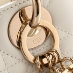 Lambskin Cannage Small My ABCDior Lady Dior White