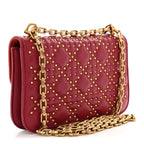 Lambskin Cannage Studded Small Dioraddict Flap Bag Red