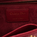 Lambskin Cannage Studded Small Dioraddict Flap Bag Red