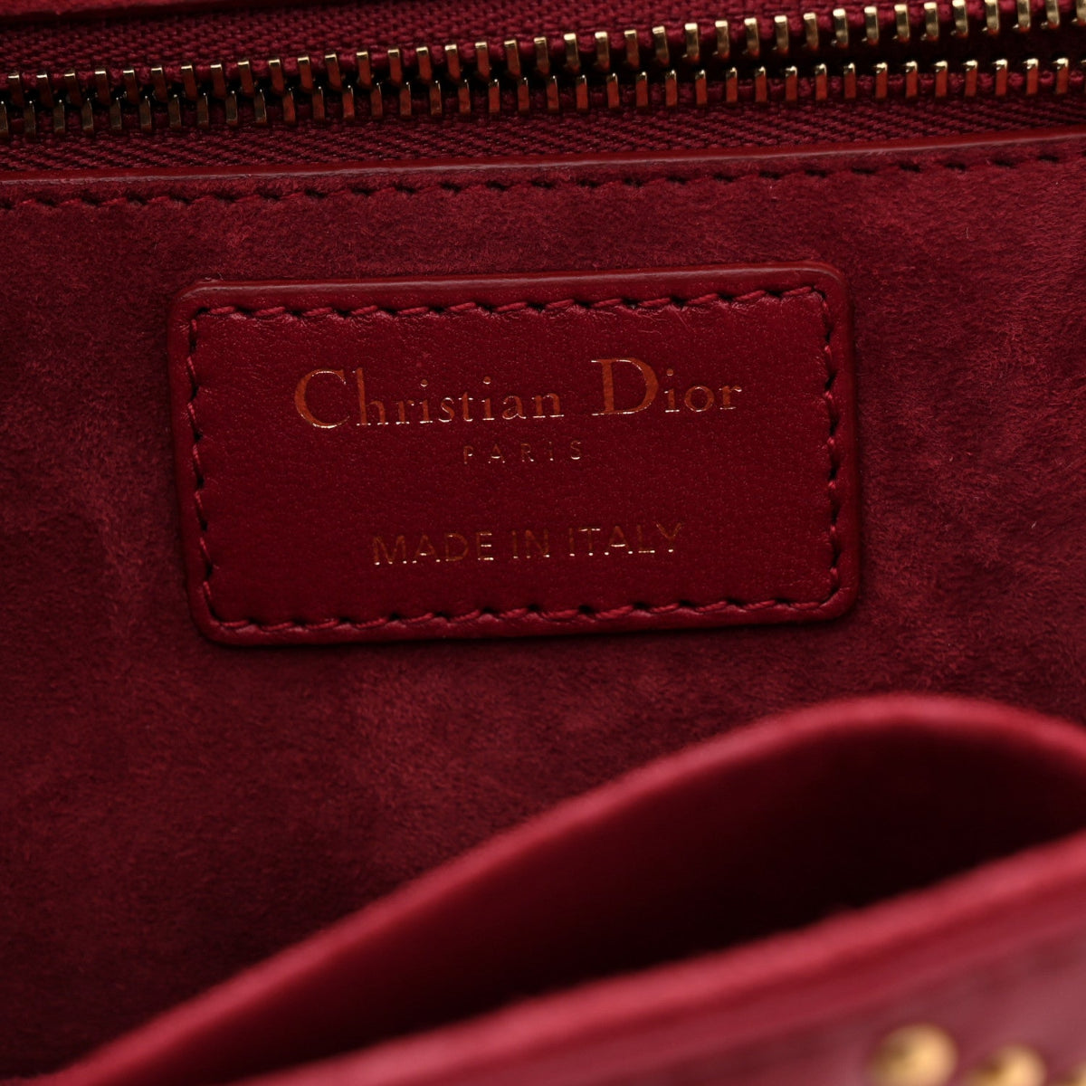Lambskin Cannage Studded Small Dioraddict Flap Bag Red