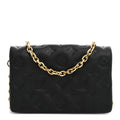 Lambskin Embossed Monogram Pochette Coussin Black