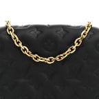 Lambskin Embossed Monogram Pochette Coussin Black
