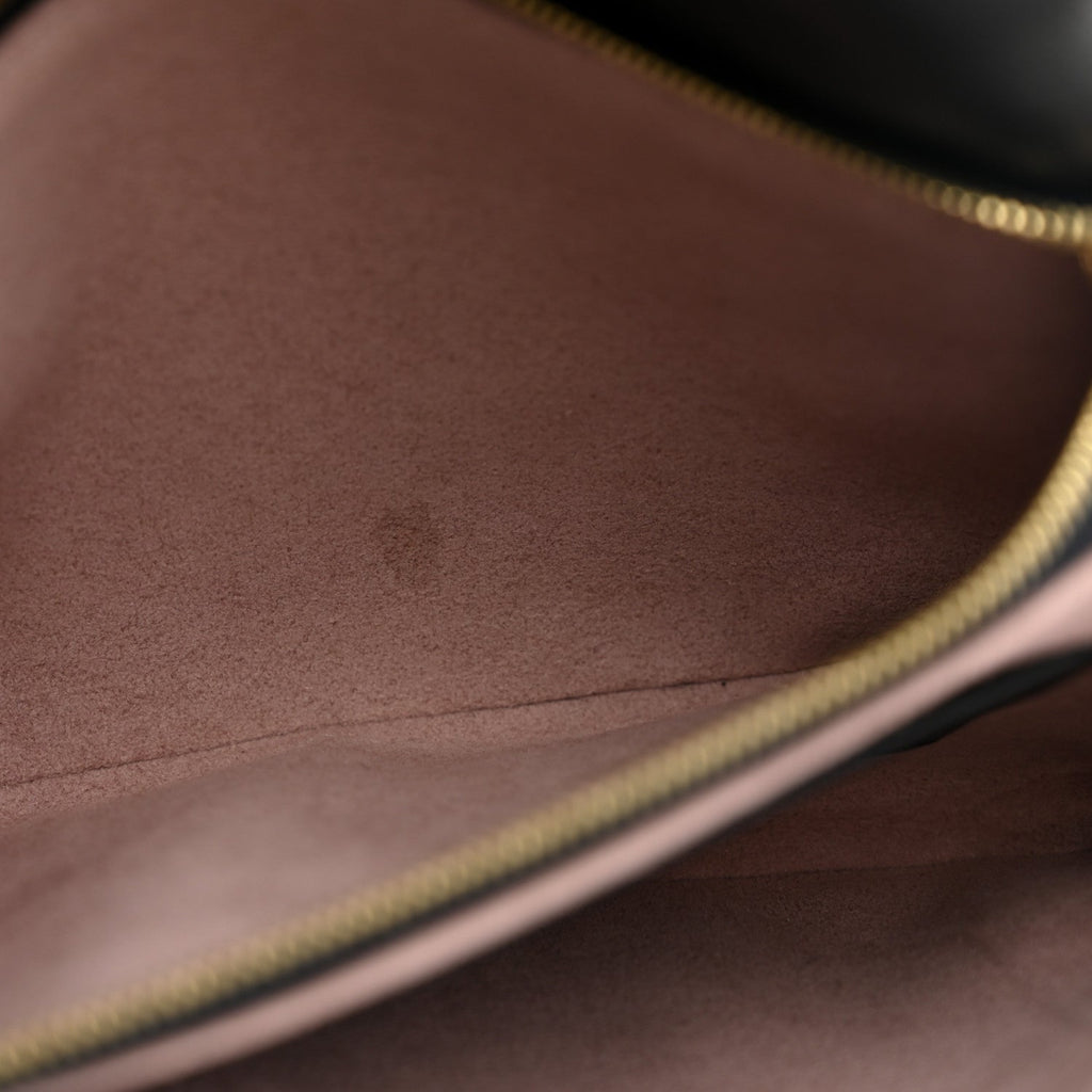 Lambskin Embossed Monogram Pochette Coussin Black