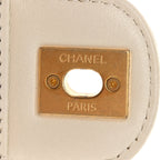 Lambskin Handle Crush Top Handle Flap Bag White