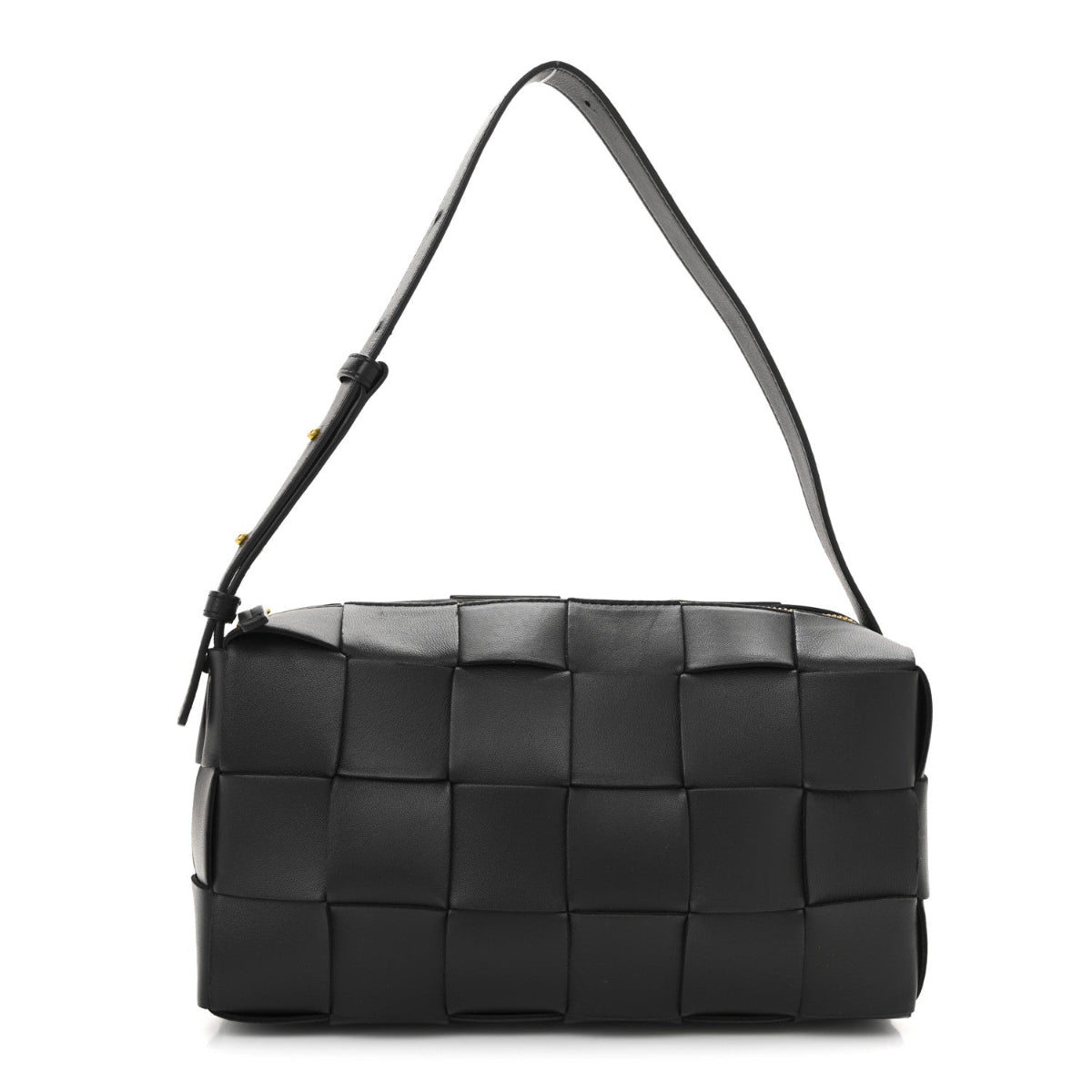 Lambskin Maxi Intrecciato Brick Cassette Bag Black Black