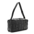 Lambskin Maxi Intrecciato Brick Cassette Bag Black Black