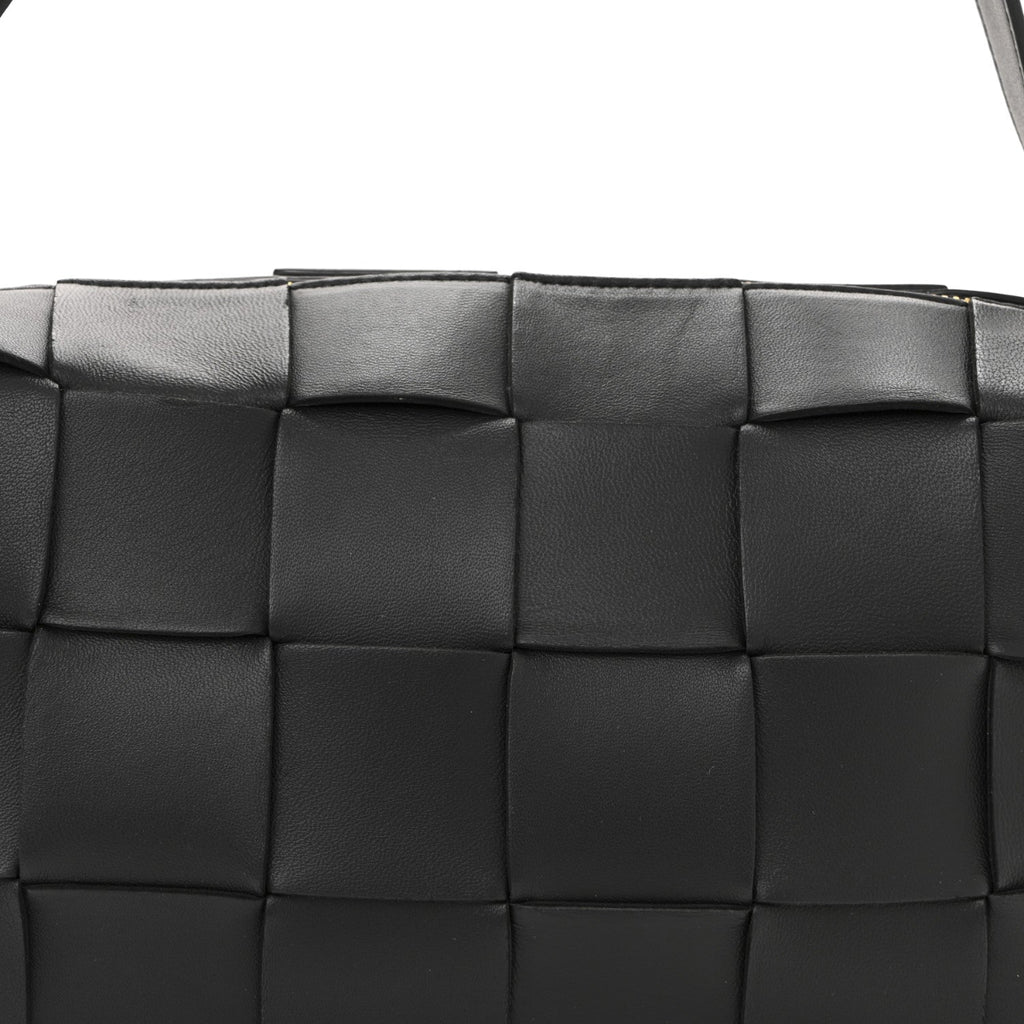 Lambskin Maxi Intrecciato Brick Cassette Bag Black Black