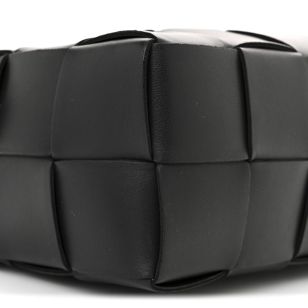 Lambskin Maxi Intrecciato Brick Cassette Bag Black Black