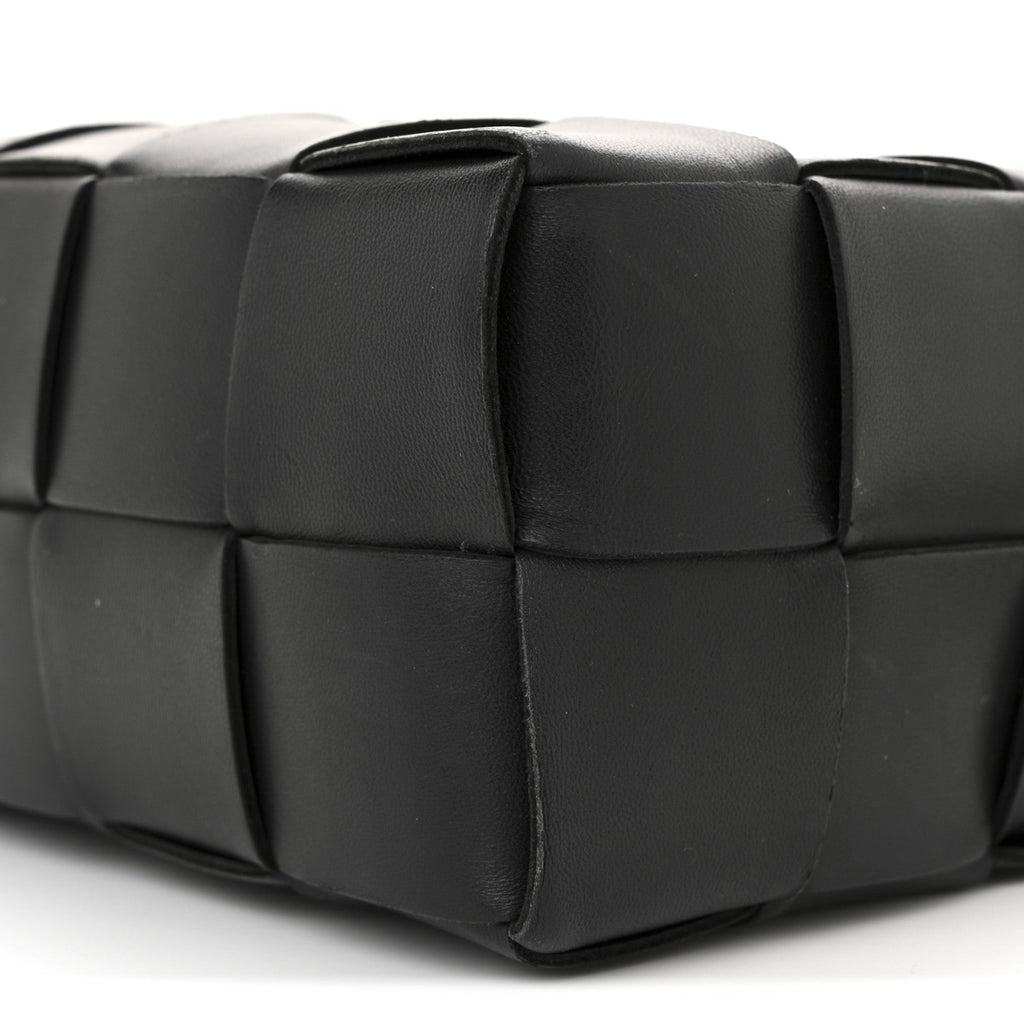 Lambskin Maxi Intrecciato Brick Cassette Bag Black Black