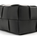Lambskin Maxi Intrecciato Brick Cassette Bag Black Black