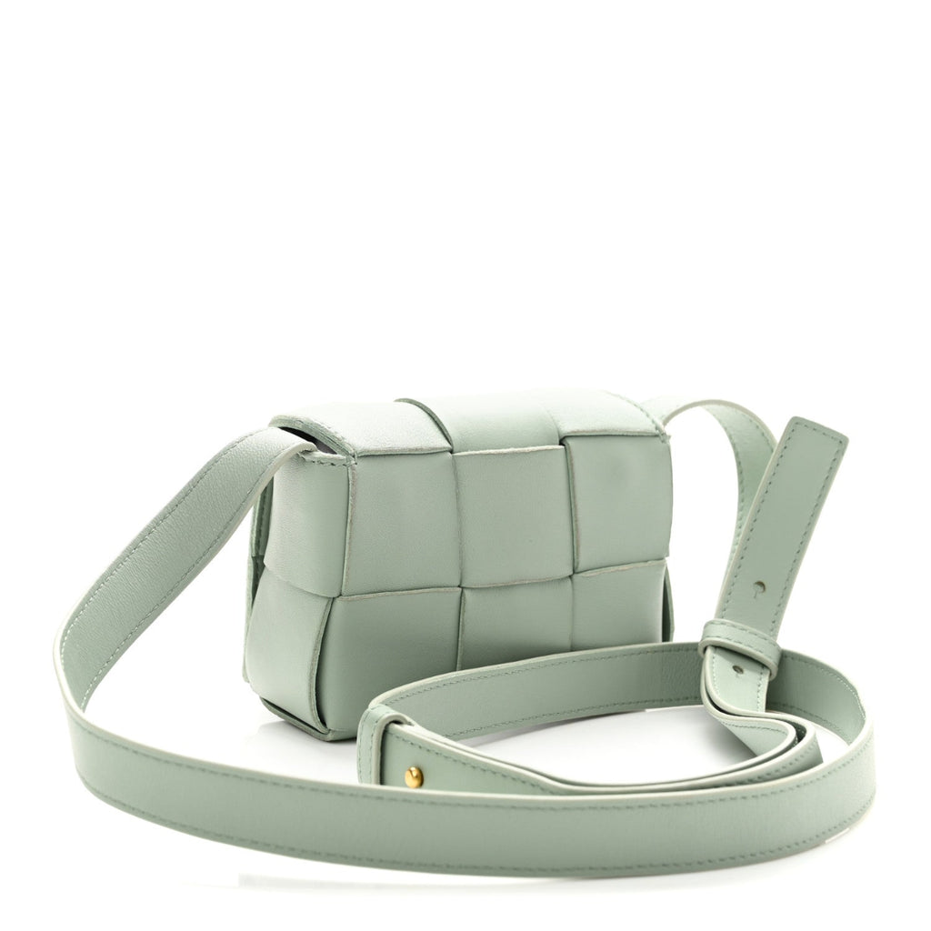 Lambskin Maxi Intreccio Candy Cassette Crossbody Bag Sage