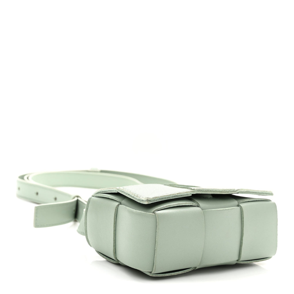 Lambskin Maxi Intreccio Candy Cassette Crossbody Bag Sage