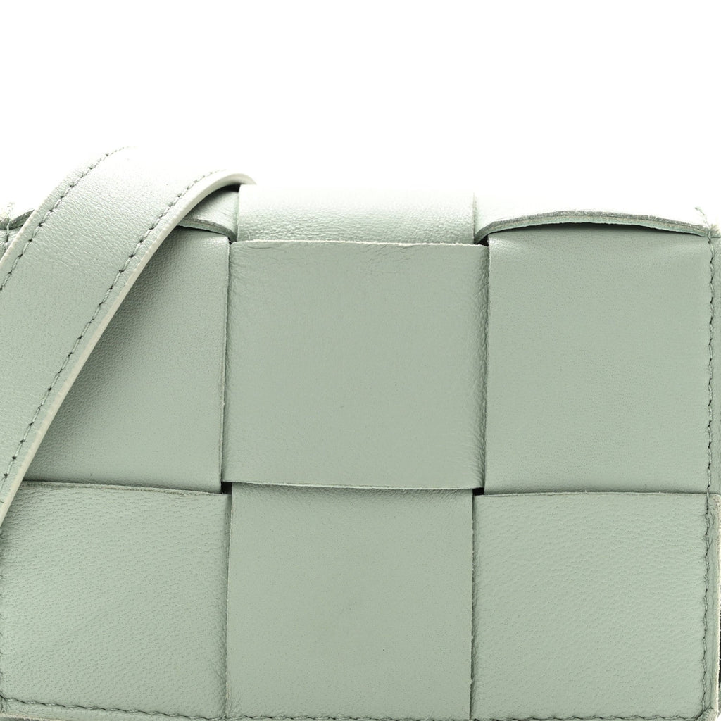 Lambskin Maxi Intreccio Candy Cassette Crossbody Bag Sage