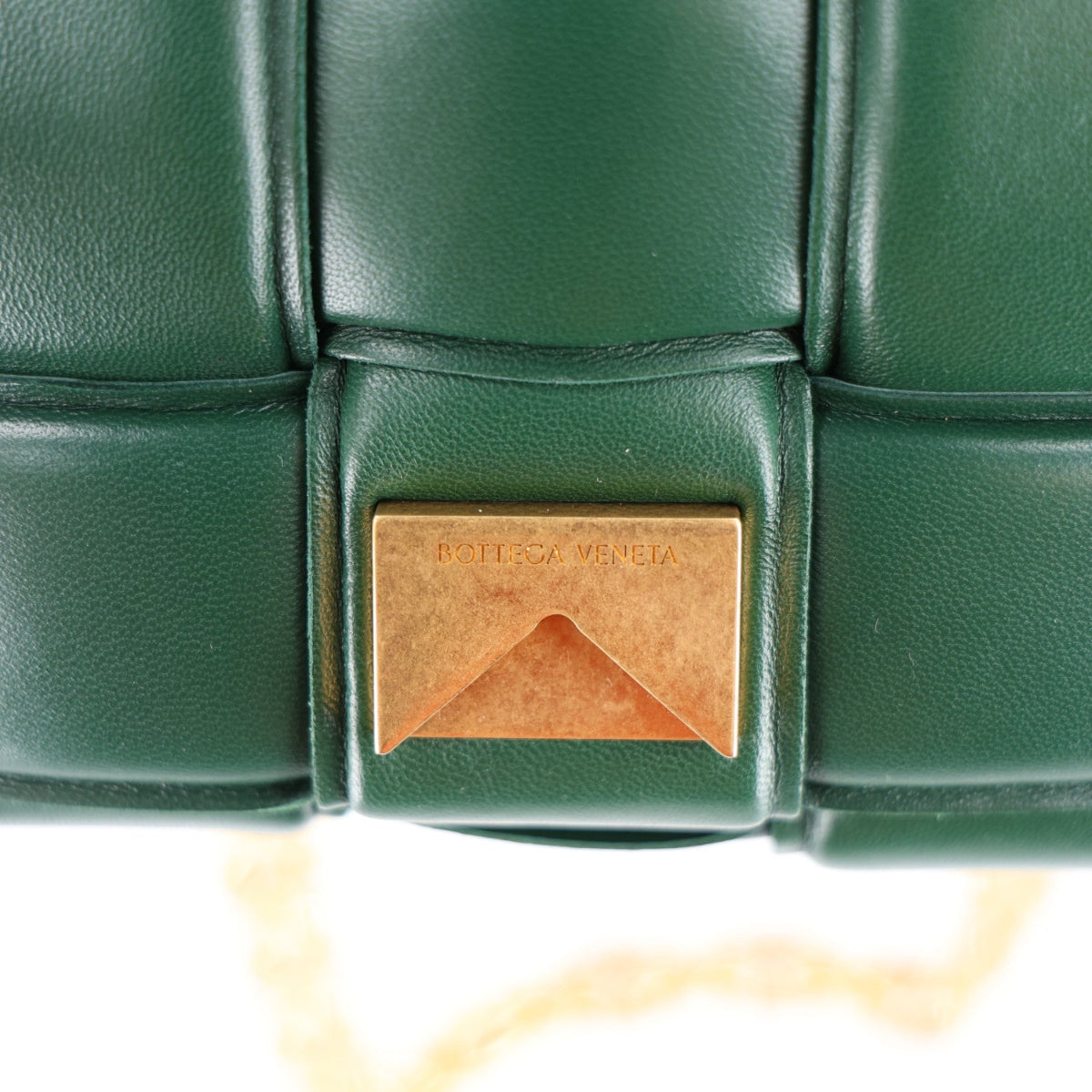Lambskin Maxi Intreccio Padded Chain Cassette Crossbody Bag Raintree