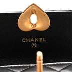 Lambskin Plexiglass Quilted Coco Love Clutch With Chain Black