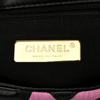 Lambskin Printed Fabric Medium Chanel 19 Flap Black Multicolor