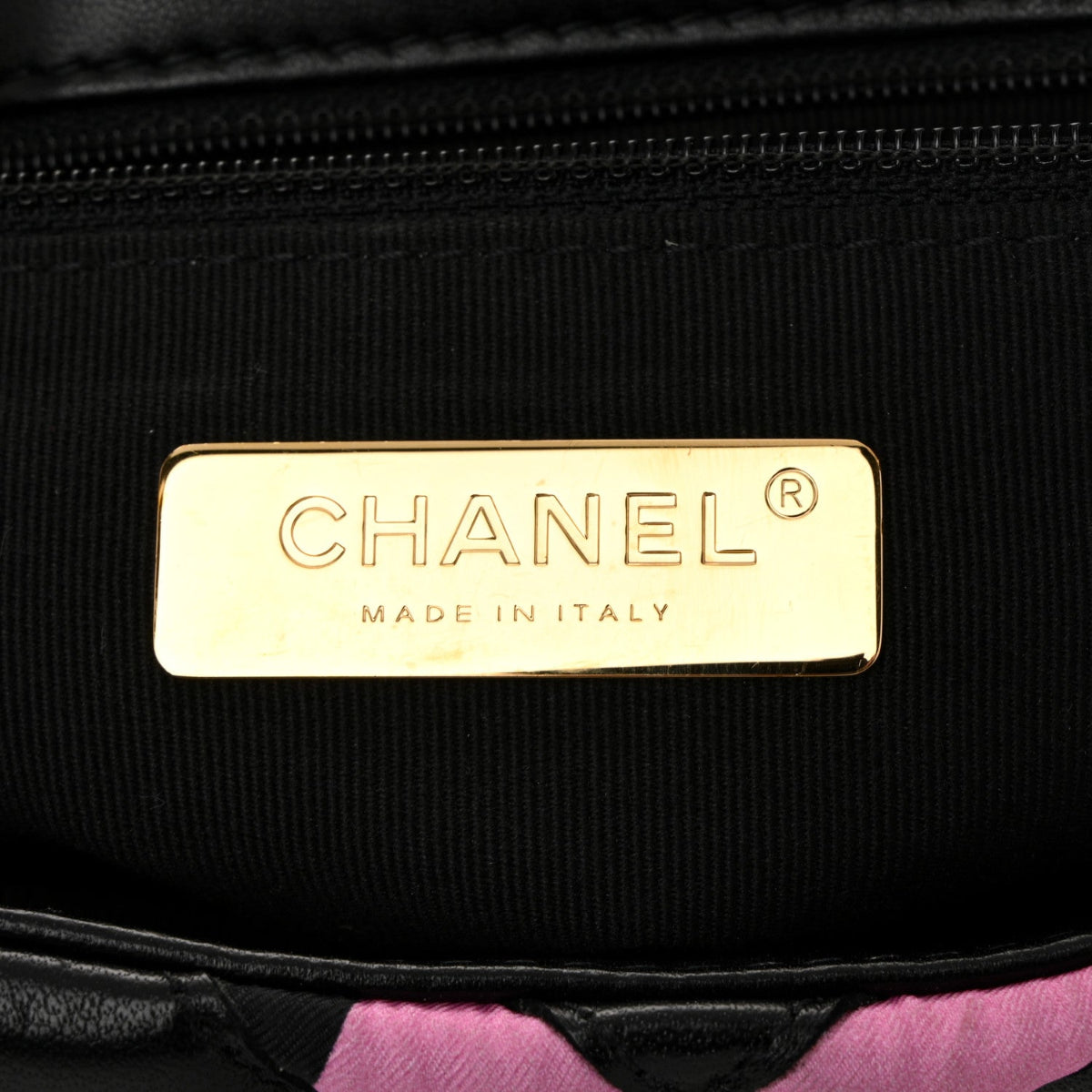 Lambskin Printed Fabric Medium Chanel 19 Flap Black Multicolor