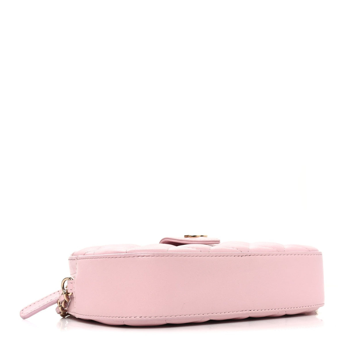 Lambskin Quilted Chain Camera Bag Light Pink