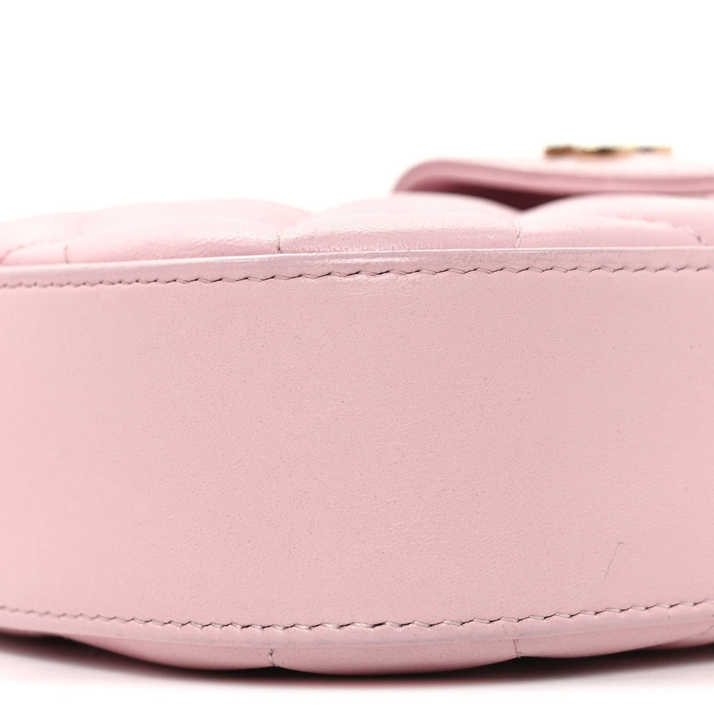 Lambskin Quilted Chain Camera Bag Light Pink