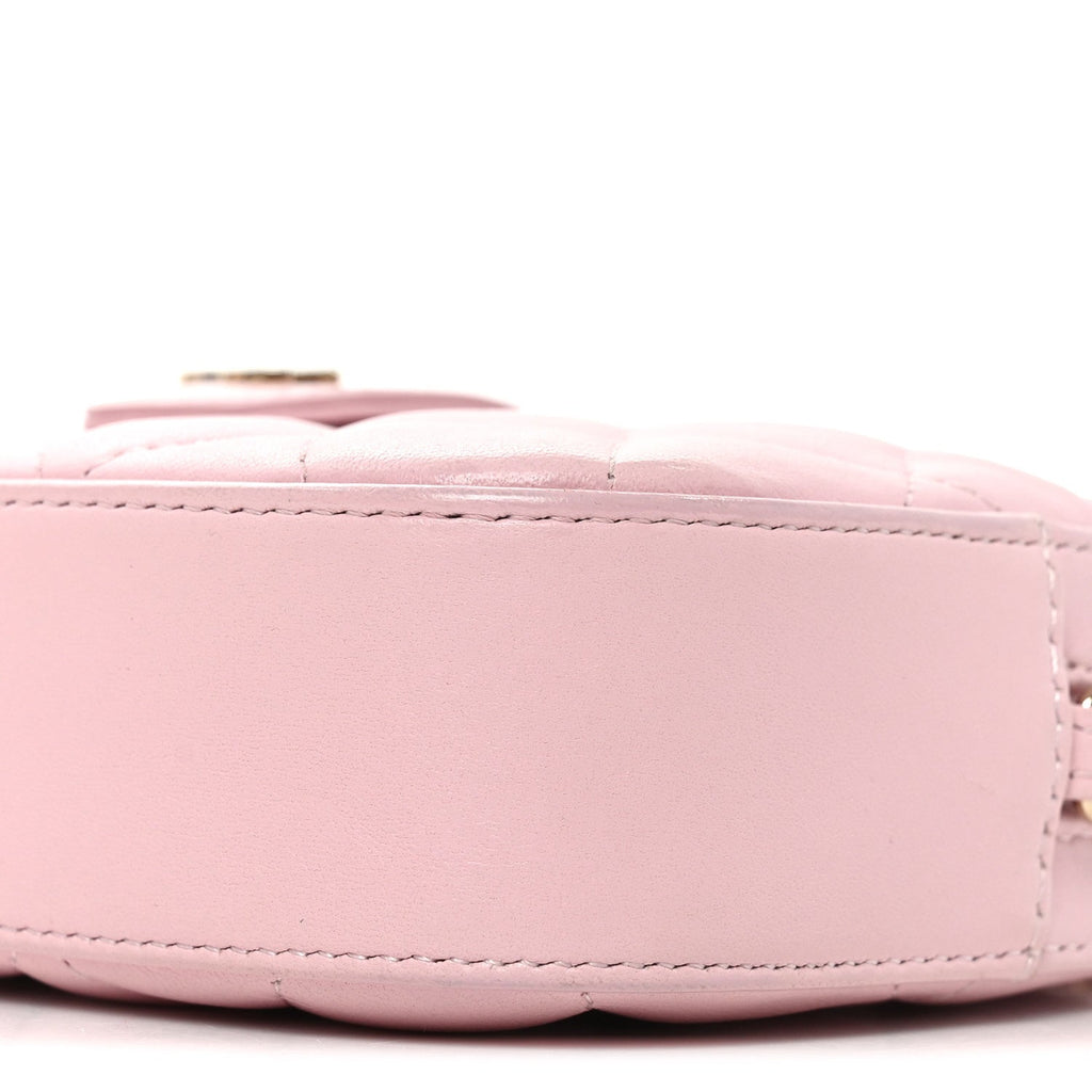 Lambskin Quilted Chain Camera Bag Light Pink