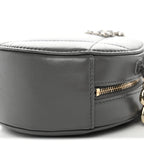 Lambskin Quilted Chanel 19 Round Clutch With Chain Grey