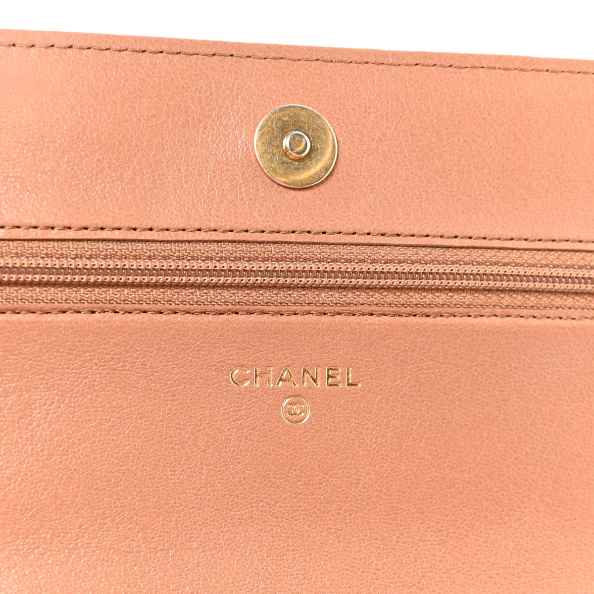 Lambskin Quilted Chanel 19 Wallet On Chain WOC Brown