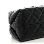 Lambskin Quilted Clutch With Chain Black
