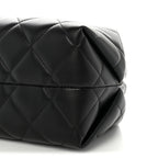 Lambskin Quilted Clutch With Chain Black