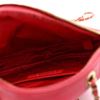 Lambskin Quilted Diamond Clutch With Chain Pink