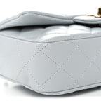 Lambskin Quilted Extra Mini Rectangular Flap Light Blue