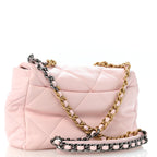Lambskin Quilted Large Chanel 19 Flap Light Pink