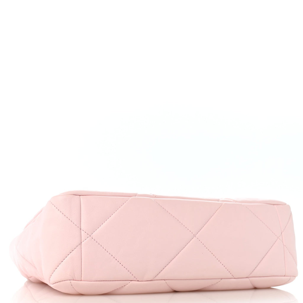 Lambskin Quilted Large Chanel 19 Flap Light Pink