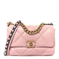 Lambskin Quilted Medium Chanel 19 Flap Light Pink