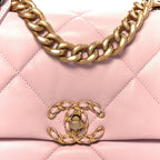 Lambskin Quilted Medium Chanel 19 Flap Light Pink