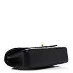 Lambskin Quilted Medium Double Flap Black