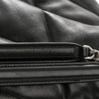 Lambskin Quilted Medium Loulou Puffer Monogram Chain Satchel Black