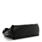 Lambskin Quilted Medium Loulou Puffer Monogram Chain Satchel Black