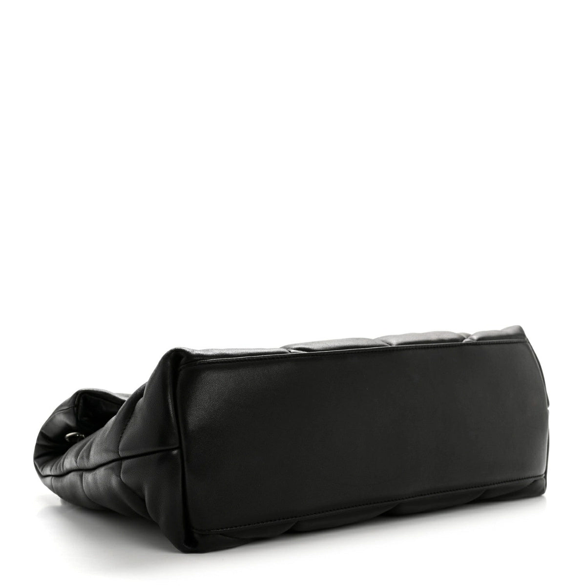 Lambskin Quilted Medium Loulou Puffer Monogram Chain Satchel Black