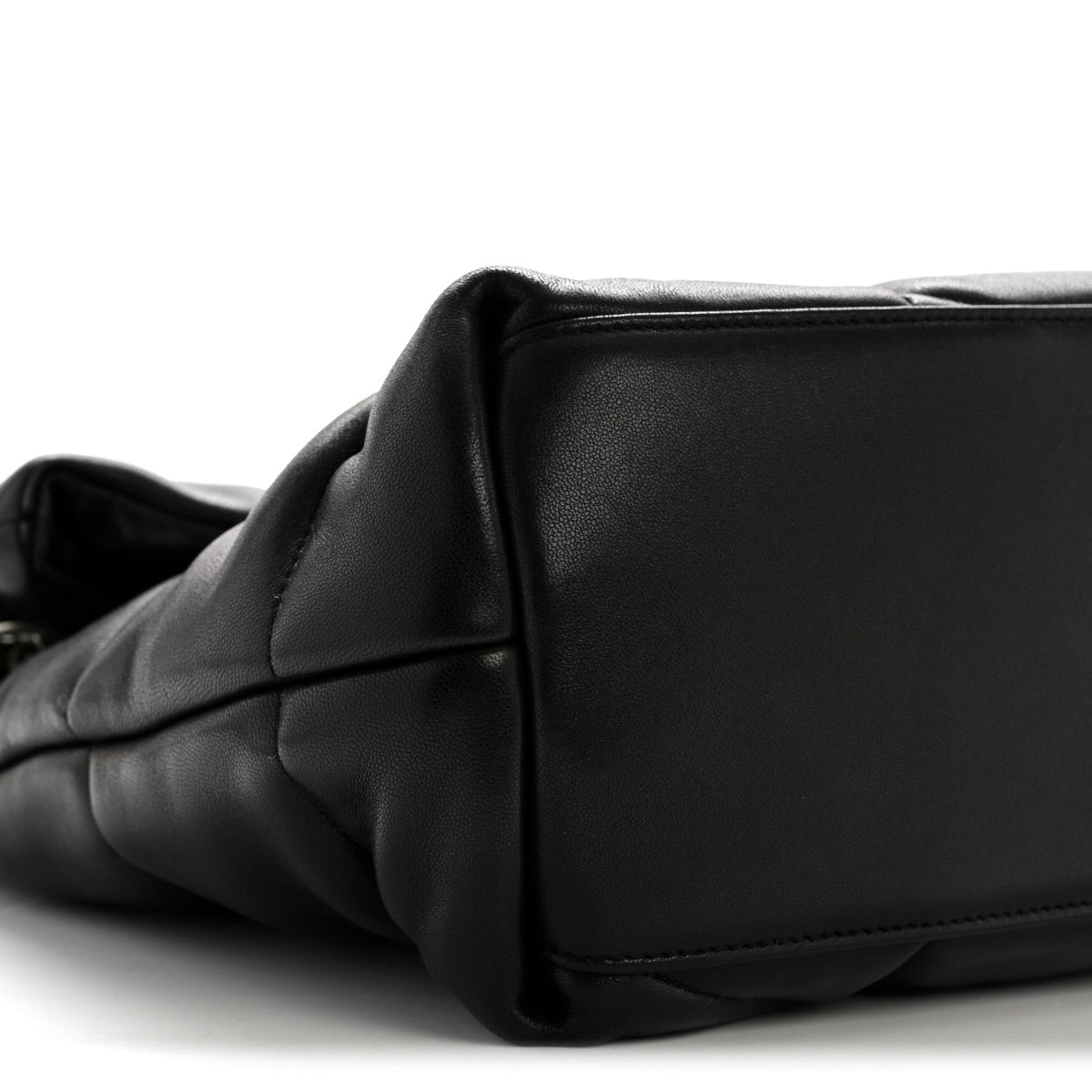 Lambskin Quilted Medium Loulou Puffer Monogram Chain Satchel Black