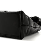 Lambskin Quilted Medium Loulou Puffer Monogram Chain Satchel Black