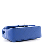 Lambskin Quilted Mini Rectangular Flap Blue