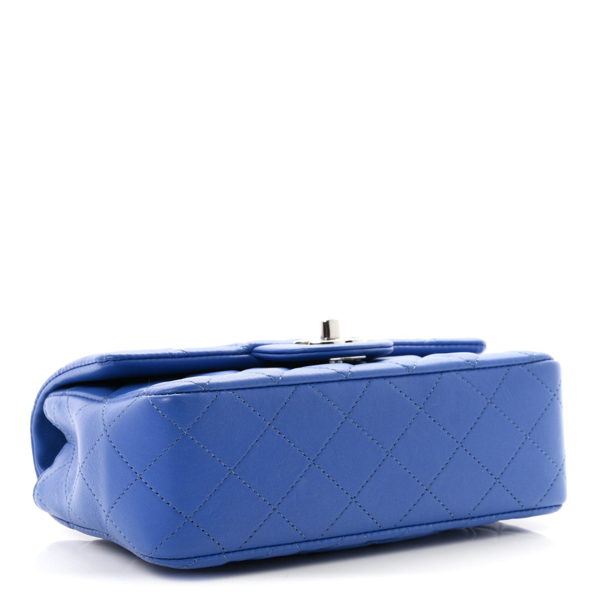 Lambskin Quilted Mini Rectangular Flap Blue