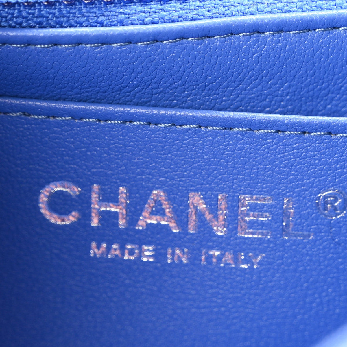 Lambskin Quilted Mini Rectangular Flap Blue