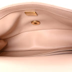 Lambskin Quilted Mini Rectangular Pearl Crush Flap Beige