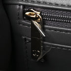 Lambskin Quilted Mini Top Handle Rectangular Flap Dark Grey