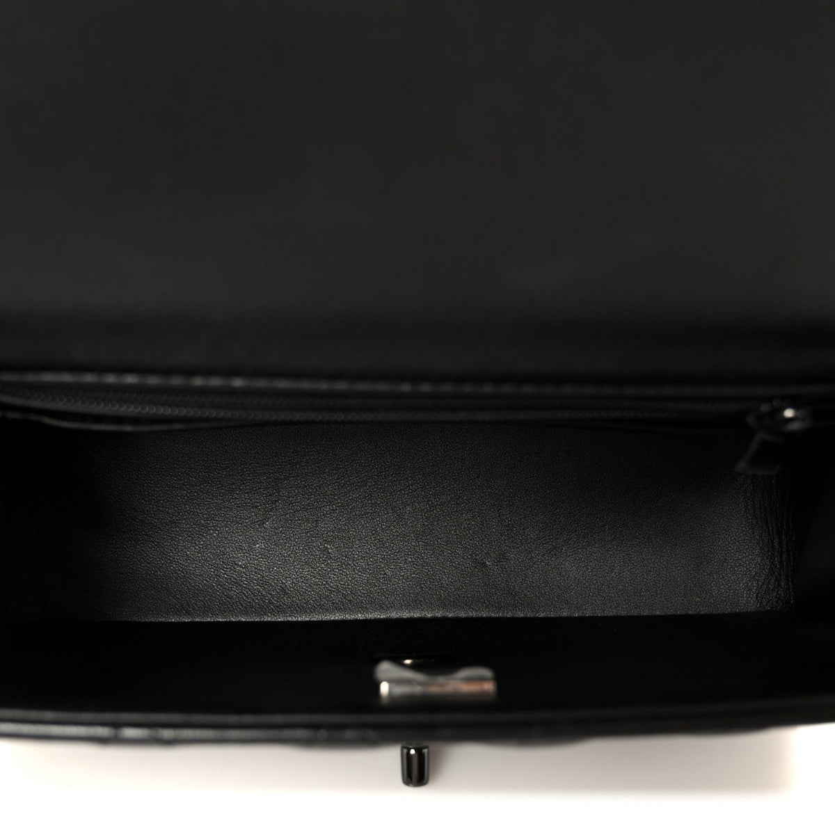 Lambskin Quilted Mini Top Handle Rectangular Flap So Black