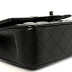 Lambskin Quilted Mini Top Handle Rectangular Flap So Black