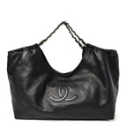 Lambskin Quilted Neo Cabas Shopping Tote Black