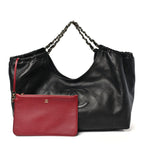 Lambskin Quilted Neo Cabas Shopping Tote Black