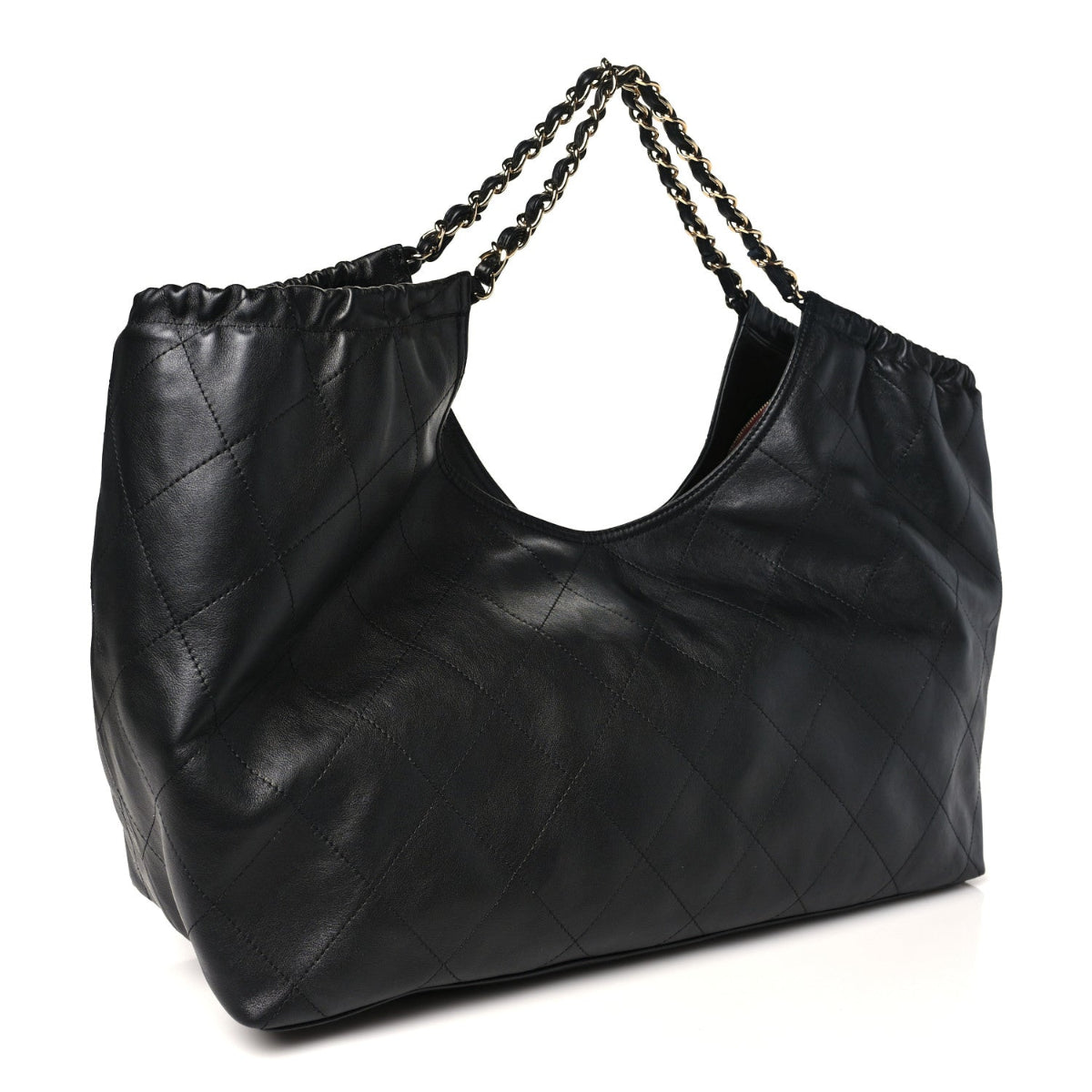 Lambskin Quilted Neo Cabas Shopping Tote Black